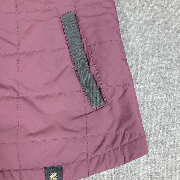 Cappel Men’s Size M Quilted Jacket Red With Gray Collar Pocket Logo On Chest G - Picture 6 of 13